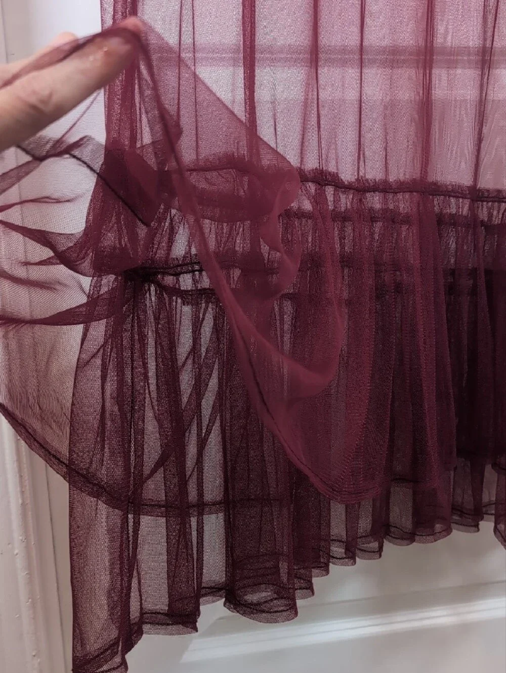 Free People Sheer Mauve Mesh Maxi Dress with Puff Sleeves NWT